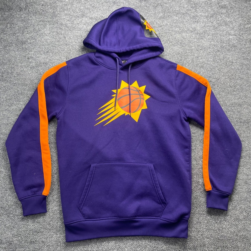 NBA Phoenix Suns Hoodie Mens Small Purple Orange Stripe Pullover Sweatshirt S